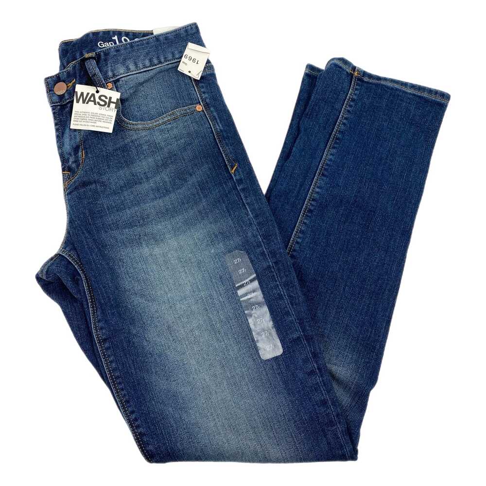 GAP Blue Dark Wash Low Rise Real Straight Leg Jeans | Womens 27